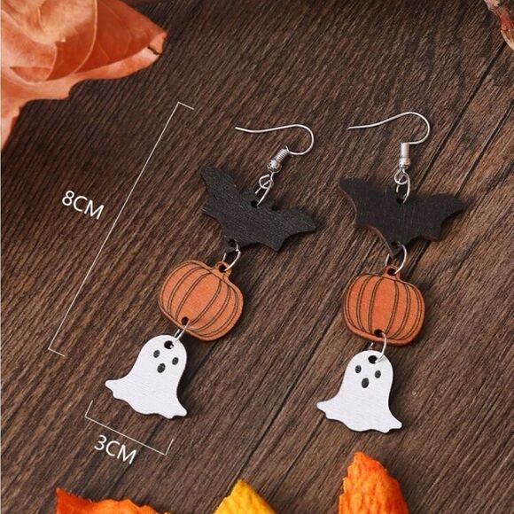 5/$25 Wooden Halloween Earrings - Picture 3 of 5